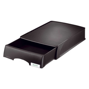 Leitz 5210 Briefkorb Plus mit Schublade, A4, Polystyrol, schwarz
