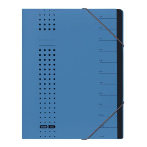 Elba Ordnungsmappe chic, Karton (RC), 450 g/qm, A4, 12 Fächer, blau