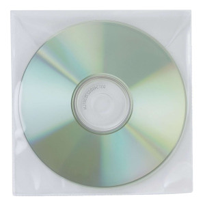 Q-Connect CD/DVD-Hüllen - Ungelocht, transparent, Packung mit 50 Stück