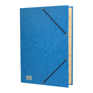 RNK Verlag Konferenz- und Ordnungsmappe mit Gummizug, 9 Fächer, blau