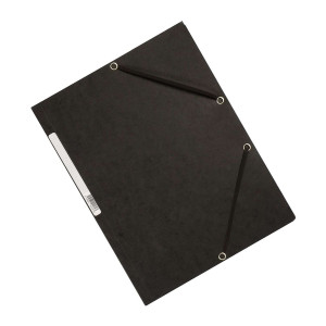 Q-Connect Eckspanner - Karton A4 mit Gummizug schwarz