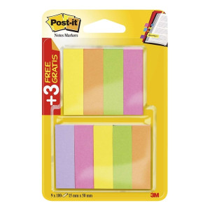 Post-it® Page Marker Neon - Promotionset 6+3 gratis: 9 Blöcke, davon 3 gratis, 50 x 15 mm