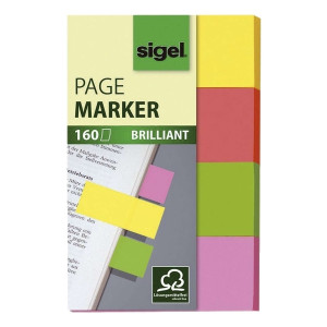 Sigel® Haftmarker Brillant - 50 x 20 mm, 4 Farben, 160 Streifen