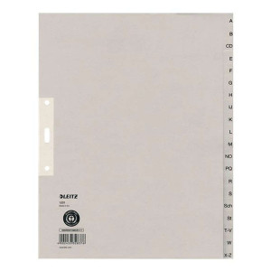 Leitz 1201 Register - A - Z, Papier, A4 Überbreite, 20 Blatt, grau
