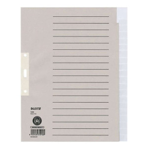 Leitz 1220 Register - Tauenpapier, A4 Überbreite, 20 Blatt, grau