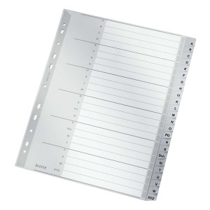 Leitz 1261 Register - A - Z, PP, A4 Überbreite, 24 Blatt, grau