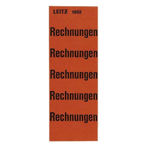 Leitz 1502 Inhaltsschild Rechnungen, selbstklebend, 100 Stück, rot
