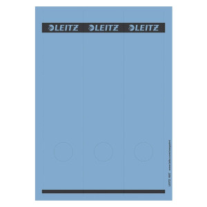 Leitz 1687 PC-beschriftbare Rückenschilder - Papier, lang/breit, 75 Stück, blau