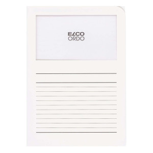 Elco Sichtmappen Ordo classico - mit Sichtfenster und Linien, weiß, 100 Stück