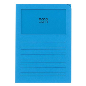 Elco Sichtmappen Ordo classico - mit Sichtfenster und Linien, intensiv blau, 100 Stück
