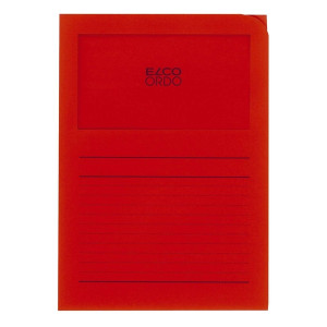 Elco Sichtmappen Ordo classico - mit Sichtfenster und Linien, intensiv rot, 100 Stück