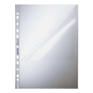 Leitz 4797 Prospekthüllen, oben und Lochseite offen - Multilochung, ohne Papiereinlage, genarbt 0,09 mm, A4