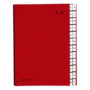 Pagna® Pultordner Color-Einband - Tabe A - Z, 24 Fächer, Farbe rot