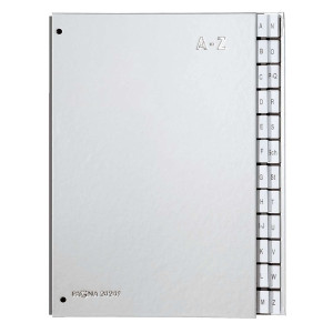 Pagna® Pultordner Color-Einband - Tabe A - Z, 24 Fächer, Farbe silber