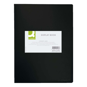 Q-Connect Sichtbuch - 10 Hüllen, Einband PP, 450 mym, schwarz