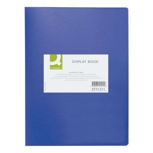 Q-Connect Sichtbuch - 20 Hüllen, Einband PP, 450 mym, blau