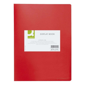 Q-Connect Sichtbuch - 20 Hüllen, Einband PP, 450 mym, rot