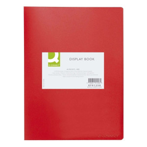 Q-Connect Sichtbuch - 40 Hüllen, Einband PP, 450 mym, rot