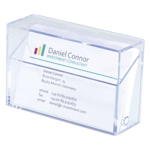 Sigel® Visitenkarten-Box, glasklar, für bis zu 100 Karten (max. 86x56 mm)