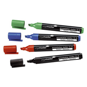 Legamaster Präsentationsmarker TZ41 - nachfüllbar, ca. 2 - 5 mm, 4er Etui