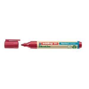 Edding 31 Flipchartmarker EcoLine - nachfüllbar, 1,5 - 3 mm, rot