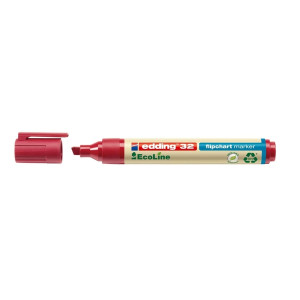 Edding 32 Flipchartmarker EcoLine - nachfüllbar, 1 - 5 mm, rot