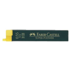 Faber-Castell Feinmine SUPER-POLYMER, 0,3/0,35 mm, HB, tiefschwarz, 12 Minen