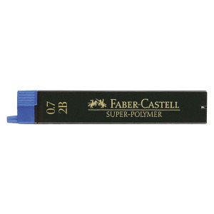 Faber-Castell Feinmine SUPER POLYMER, 0,7 mm, 2B, tiefschwarz, 12 Minen