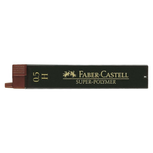 Faber-Castell Feinmine SUPER POLYMER, 0,5 mm, H, tiefschwarz, 12 Minen