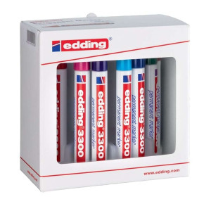 Edding 3300 Permanentmarker - nachfüllbar, 1 - 5 mm, Box mit 10 Farben