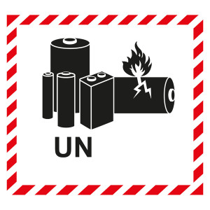 Aufkleber Lithium Batterie blanko mit UN zum Selbstbeschriften