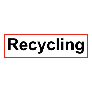 Hinweisschild "Recycling" Folie selbstklebend 400 x 120 mm