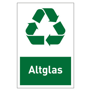 Recycling-Aufkleber "Altglas" Folie, 100 x 150 mm