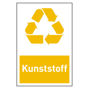 Recycling-Aufkleber "Kunststoff" Folie, 100 x 150 mm