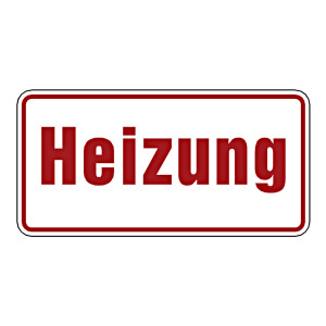 Hinweisschild "Heizung"