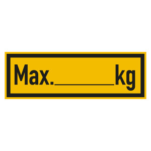 Regalbelastungsschild "Max. kg" Folie 150 x 50 mm