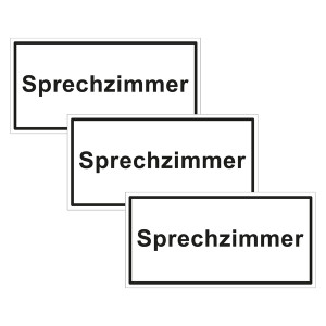 Türhinweisschild "Sprechzimmer" 3er Pack Folie selbstklebend