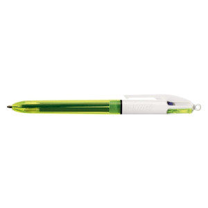 BiC® Vierfarbkugelschreiber 4 Colours Fluo - 3-Farb-Kugelschreiber + Neongelb