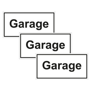 Türhinweisschild "Garage" 3er Pack Folie selbstklebend