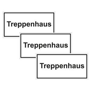 Türhinweisschild "Treppenhaus" 3er Pack Folie selbstklebend