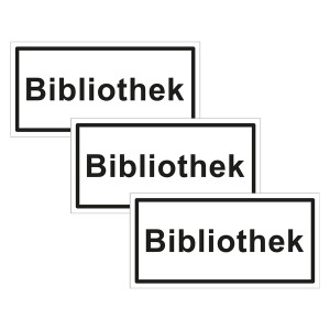 Türhinweisschild "Bibliothek" 3er Pack Folie selbstklebend