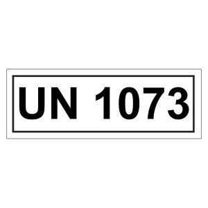 Gefahrzettel mit UN 1073
