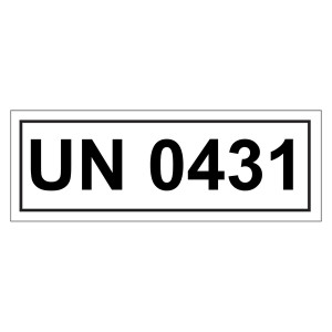 Gefahrzettel mit UN 0431