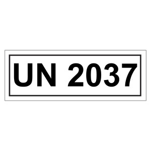 Gefahrzettel mit UN 2037