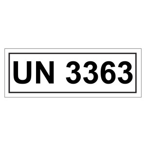 Gefahrzettel mit UN 3363