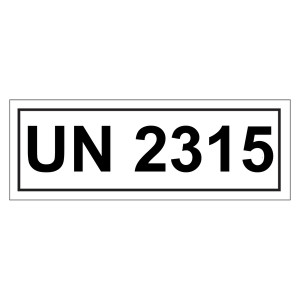 Gefahrzettel mit UN 2315