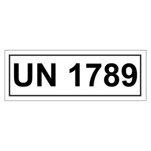 Gefahrzettel mit UN 1789