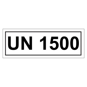 Gefahrzettel mit UN 1500