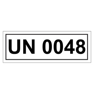 Gefahrzettel mit UN 0048