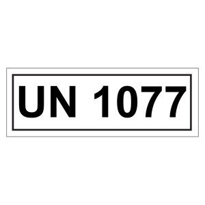 Gefahrzettel mit UN 1077